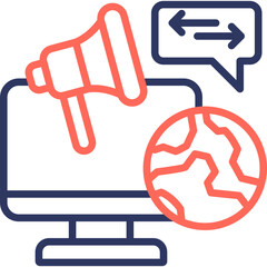 Online Advertising line color icon