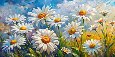 daisies flowers in the field