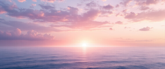 serene pastel sunset over calm ocean waters