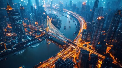 Abstract Campfire Forest Night