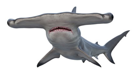 Hammerhead shark png isolated on transparent background