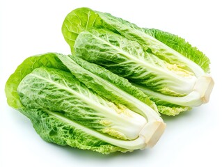 Fresh Green Baby Bok Choy on White Background for Healthy Eating