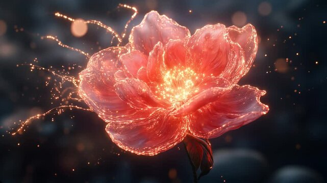 creativ glowing flower with color splashes 