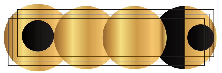 Luxury gold frame, art deco black golden border. Geometric Gatsby - style background