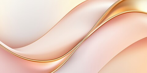 Fototapeta premium Abstract background with smooth flowing curves in rose gold and pastel tones for elegant wallpaper