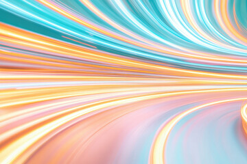 Fototapeta premium Colorful light trails in motion creating vibrant futuristic abstract background design