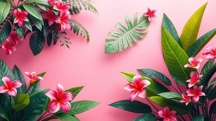 Pink Tropical Bloom Pattern for a Modern Design