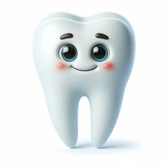 Cute Cartoon Tooth Character - 3D Render