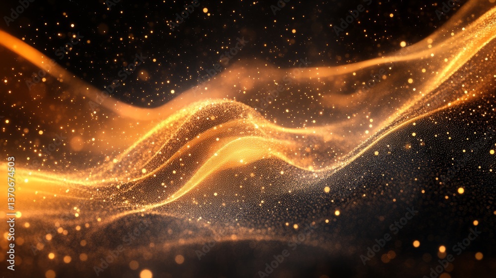Fototapete 3d abstract digital background with moving particles, flowing data streams, and intricate lines repr