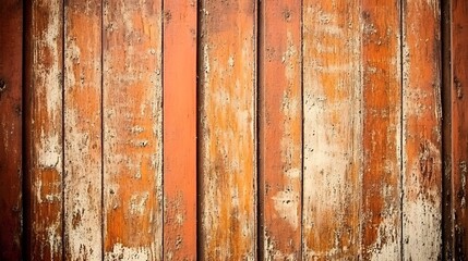 Naklejka premium Rustic Weathered Orange Wooden Planks Background Texture