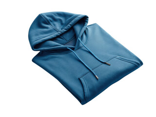 Folded shirt template showcasing stylish blue hoodie perfect for casual wear and layering in any season
