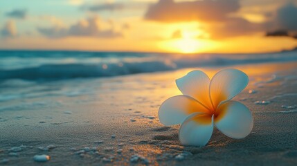 Tropical sunset beach flower