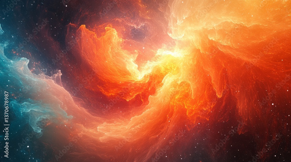 Fototapete a 3d abstract background with particles and light trails in motion, creating a sense of digital spac