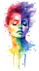 watercolor gay lesbian relationship painting lgbt lgbtq rainbow vector	