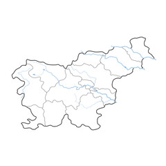 Slovenia map with regions and waterways
