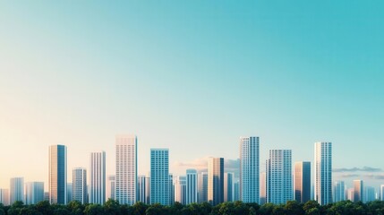 Obraz premium A utopian concept of fair trade agreements where tariffs are harmonized, shown in a bright, hopeful cityscape