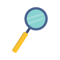 Magnifying Glass Vector Icon - Zoom, Search, Detective, Inspection, Lens, Analysis - Clean Flat Design, Scalable Clipart, EPS/SVG/AI