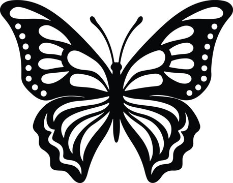 Symbolic Butterfly: A beautifully stylized, two-dimensional butterfly illustration, symbolizing transformation, freedom, and delicate beauty.