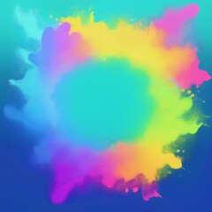Obraz premium creative colorful border frame of rainbow paint splash abstract background; space for copy , graphic resource