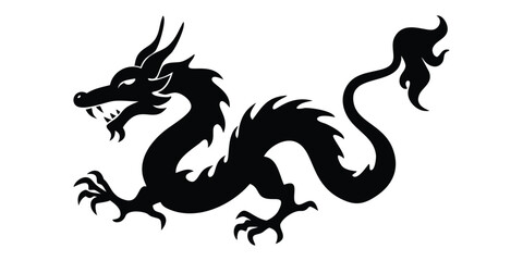 dragon on black background