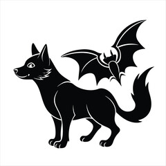 cat and dog silhouette vector style