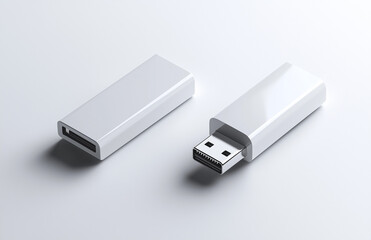 usb flash memory isolated on white background