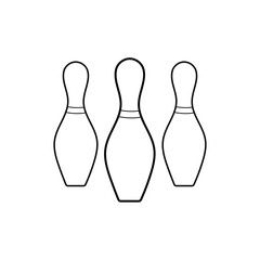 
Bowling pins icon. Outline bowling pins vector icon for web design isolated on white background