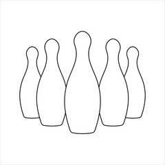 
Bowling pins icon. Outline bowling pins vector icon for web design isolated on white background