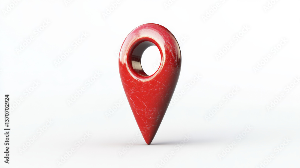 Wall mural a simple yet bold map pointer pin stands isolated against a white background, perfect for navigation