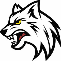 Aggressive Wolf Head Logo Vector.