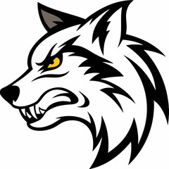 Aggressive Wolf Head Logo Vector.