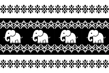 elephants pattern, Geometric, black and white,
Beautiful Thailand,thai pattern,seamless,Traditional,ethnic,fabric pattern for textiles,rugs, wallpaper,clothing, sarong,batik,print,background,illustrat