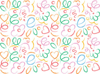 Fun Retro style colorful Gradient doodle seamless pattern. Creative wavy lines minimalist style art background for children or trendy design with basic shapes. Colorful Fluid Wave Squiggly Pattern.