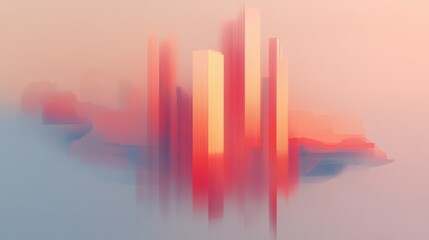 Fototapeta premium A city under a simulated cyberattack with digital glitches appearing everywhere.