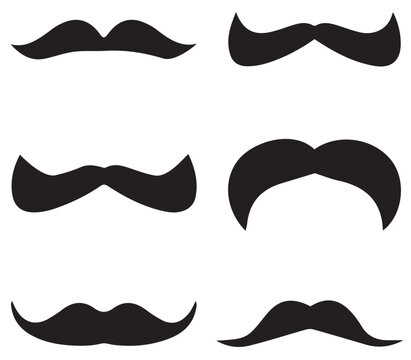 set of mustaches. mustache pack collection in flat design. collection of mustaches