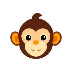 Cute Monkey head vector illustration