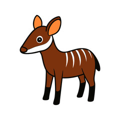 Cute Okapi cartoon vector illustration