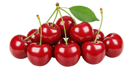 Isolated Pile of Red Cherries