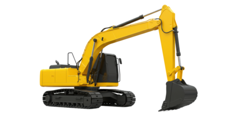 Isolated Yellow Excavator