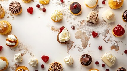 World Pastries for you with white background