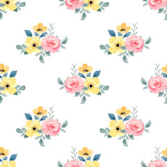 Watercolor flowers background vector for design.