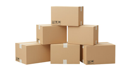 Isolated Stack of Cardboard Boxes