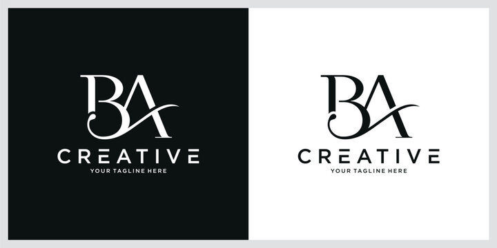 Initial BA or AB  Logo Design Vector