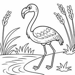 flamingo coloring page