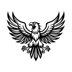 Obraz premium Eagle flying majestically with spread wings