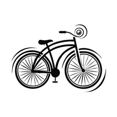 Fototapeta premium Bicycle in motion on white background