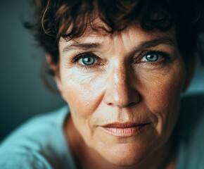 Fototapeta premium Emotional reflection of a woman experiencing perimenopause