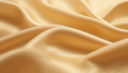 Obraz premium Luxurious Golden Silk Fabric Texture Elegant Drapes and Shimmering Waves