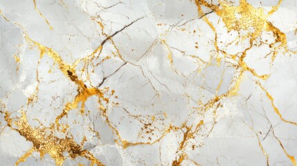 Obraz premium Elegant white marble texture with golden veins, luxurious abstract background.