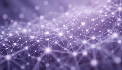 Elegant Lavender and White Network Visualization Delicate Connections and Luminous Elements